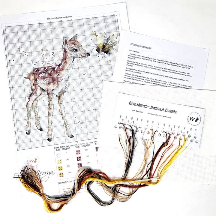 Creative World of Crafts - Wholesale Embroidery/Cross Stitch Supplies - Bree Merryn - Bamba and Bumble Cross Stitch Kit