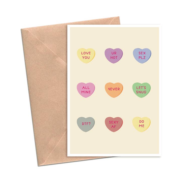 Dirty Conversation Hearts | A2 for wholesale by Lost In Lettering