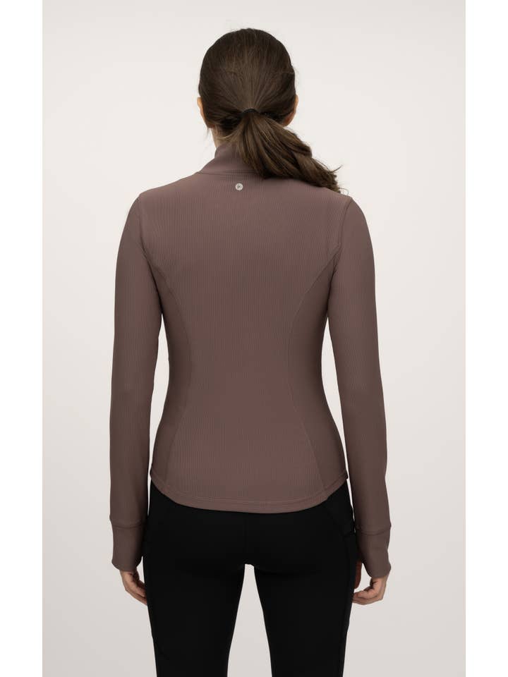 90 Degree by Reflex & Yogalicious - Wholesale Athletic Jacket - Women's - Women's Everyday Ribbed Full Performance Full Zip Jacket2