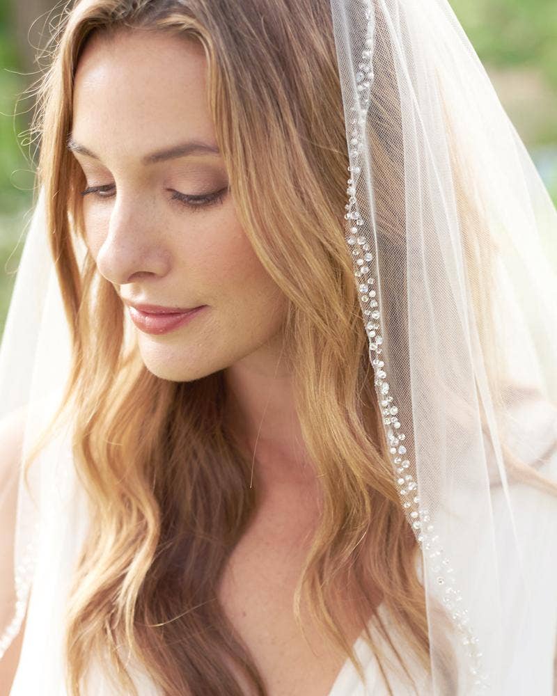 Dareth Colburn Designs - Wholesale Veil - Women's - Mariah Pearl & Crystal Beaded Veil6