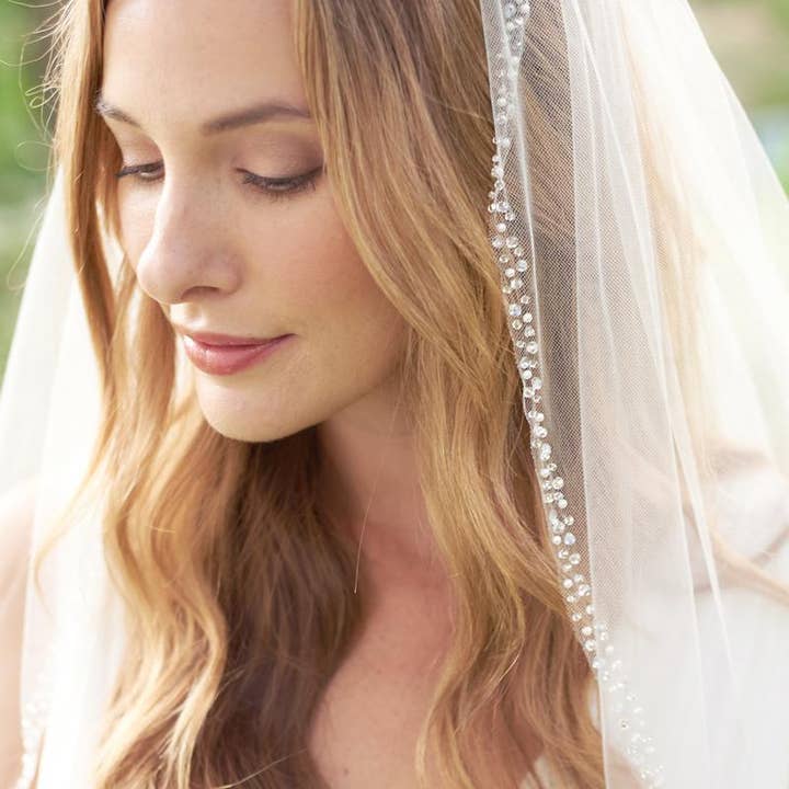 Dareth Colburn Designs - Wholesale Veil - Women's - Mariah Pearl & Crystal Beaded Veil6