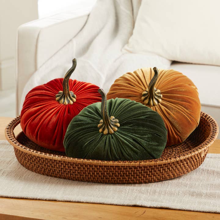 Pumpkin Extra Large Velvet, Fall Accent, Halloween, Tabletop for wholesale by Your Heart's Content