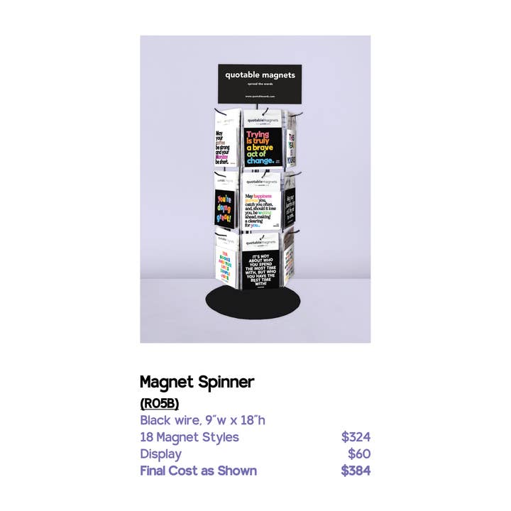 Quotable - Wholesale Retailer Display - Paper & Novelty - Displays - R05B - Magnets 18-hook Tabletop Spinner1