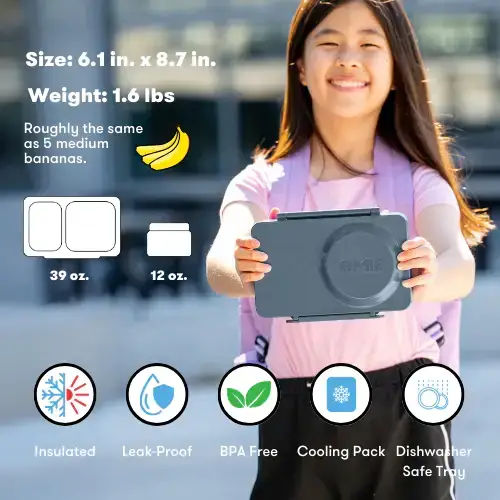 OmieLife UK – wholesale Lunch bag/box – Kids – OmieBox UP: Graphite6