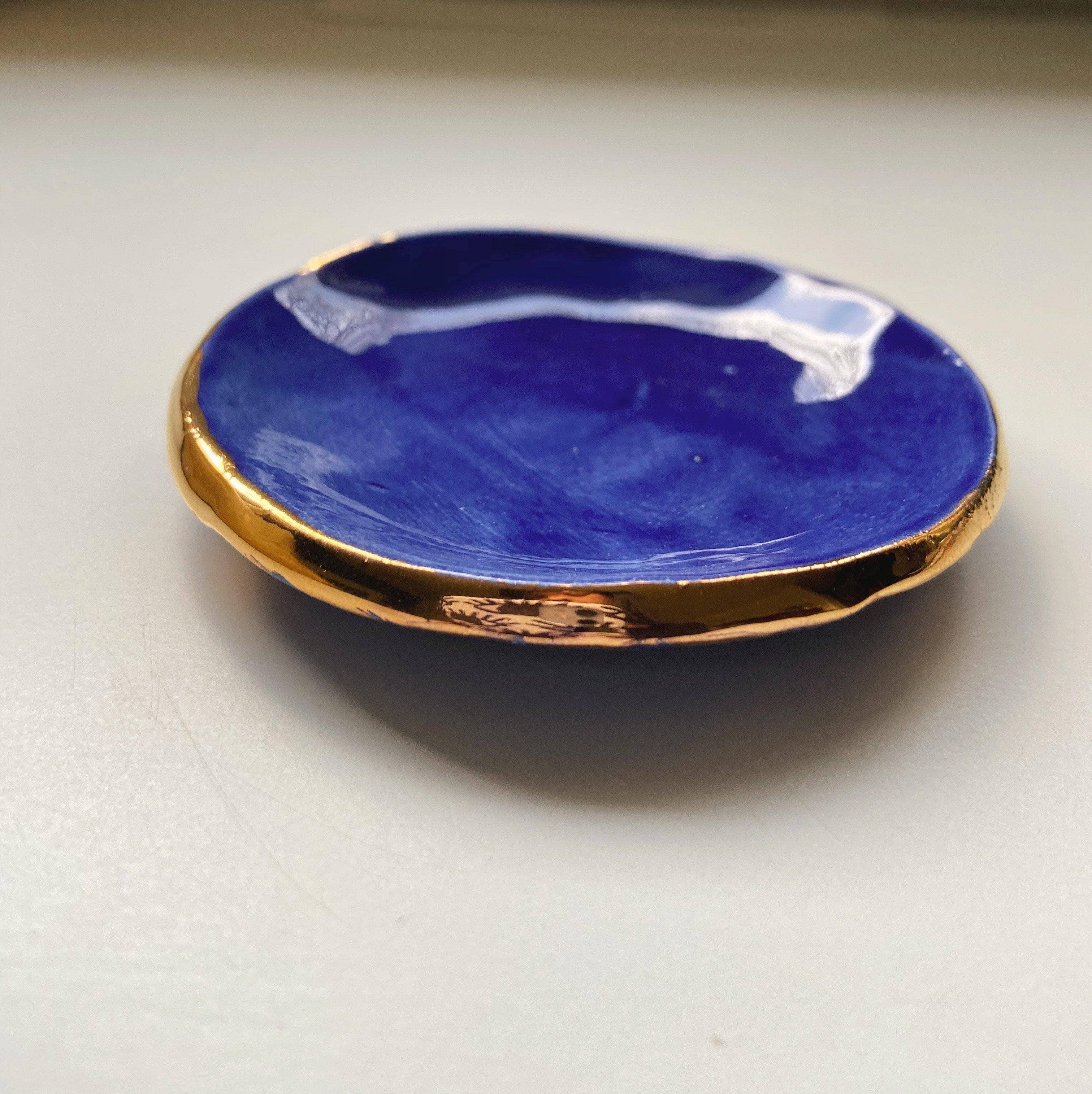 Gloria Faye - Wholesale Jewelry Dish - cobalt blue and gold catch all dish1