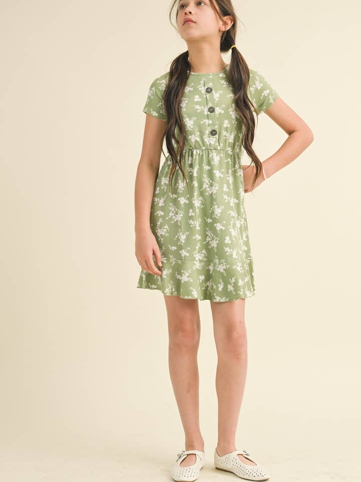 BLOEMENJURK MET KORTE MOUWEN EN KNOOPSLUITING VOOR KINDEREN KD1264SG (7-12) voor wholesale door heart and arrow