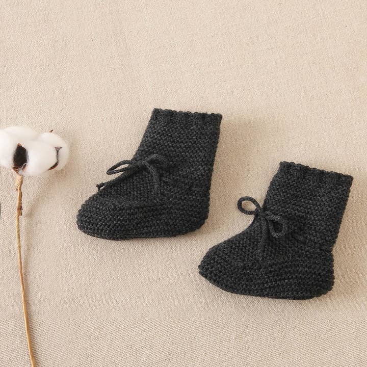 Dadati - Vente Chaussures de berceau – bébé - Chaussons bébés tricotés style bottines avec nœud6