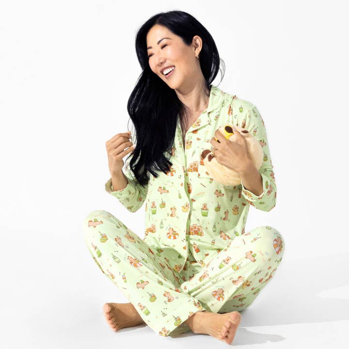 Conjunto de Pijama para Mujer Capybara Boba Bamboo para venta al por mayor de Bellabu Bear