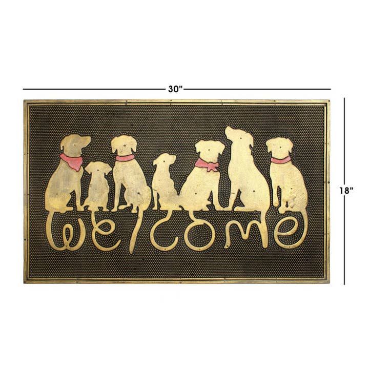 RugSmith – wholesale Door mat – RugSmith Moulded Dog Welcome Rubber Doormat, 18" x 30"2