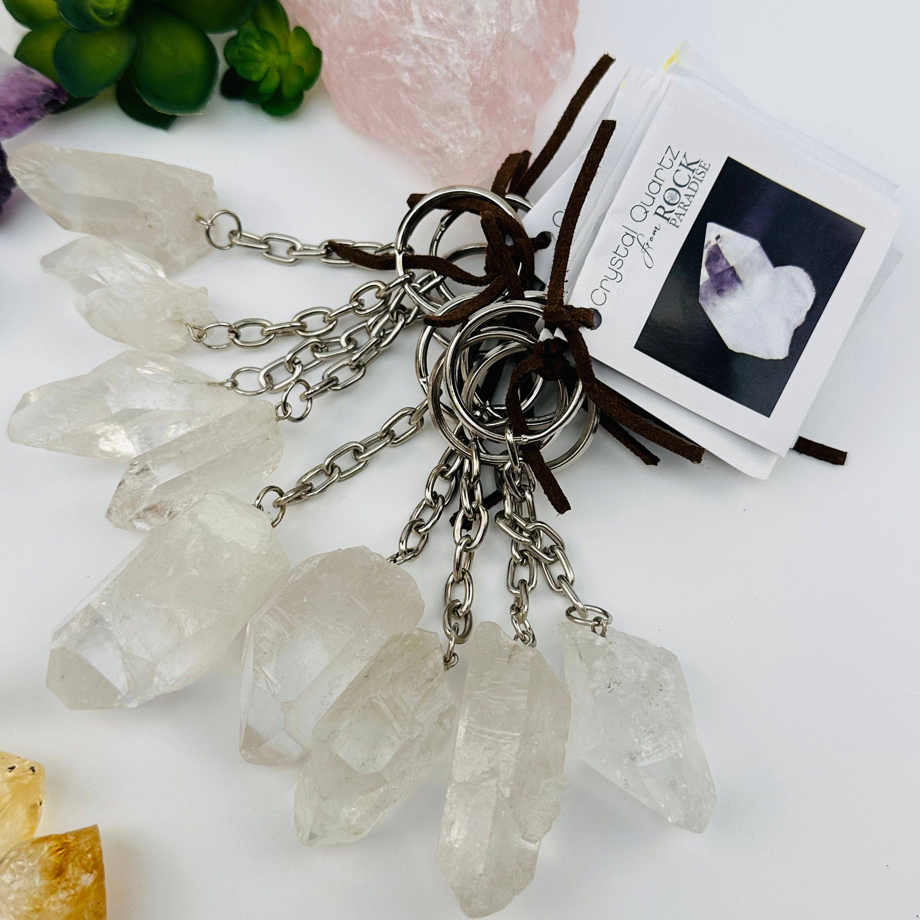 Rock Paradise - Wholesale Keychain - Women's - Crystal Point Keychains  - 10 Pack - YOU CHOOSE STONE6