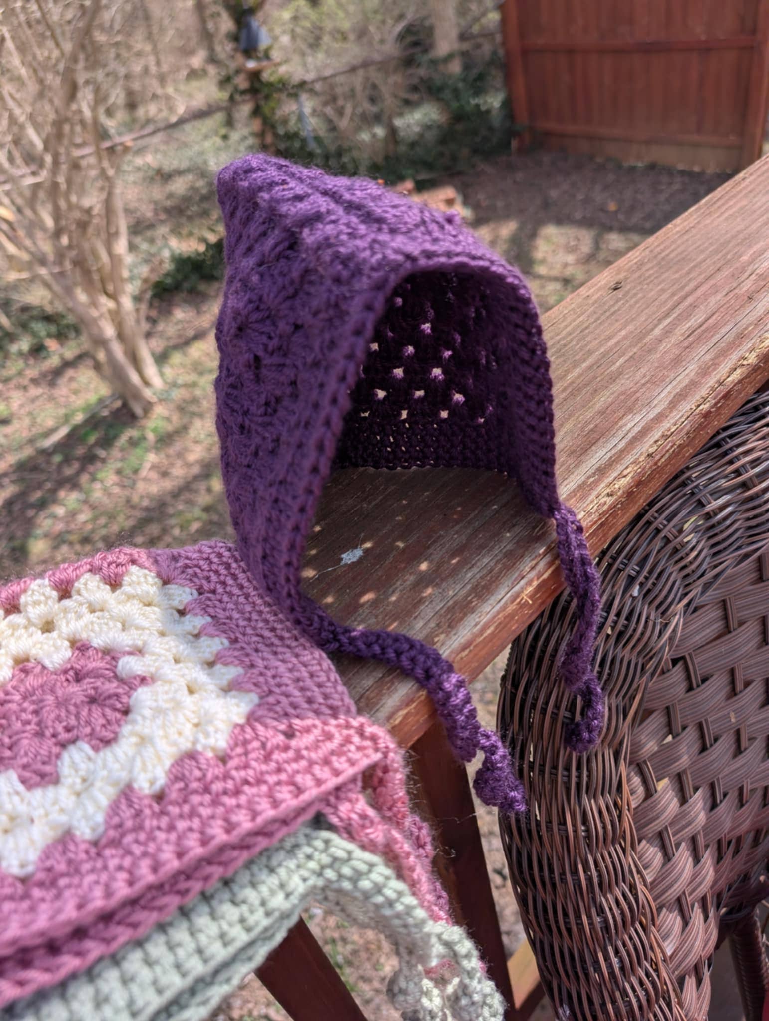 The Yarn Lilly - Wholesale Beanie - Kids - Handmade Crochet Granny Square Newborn Bonnet10