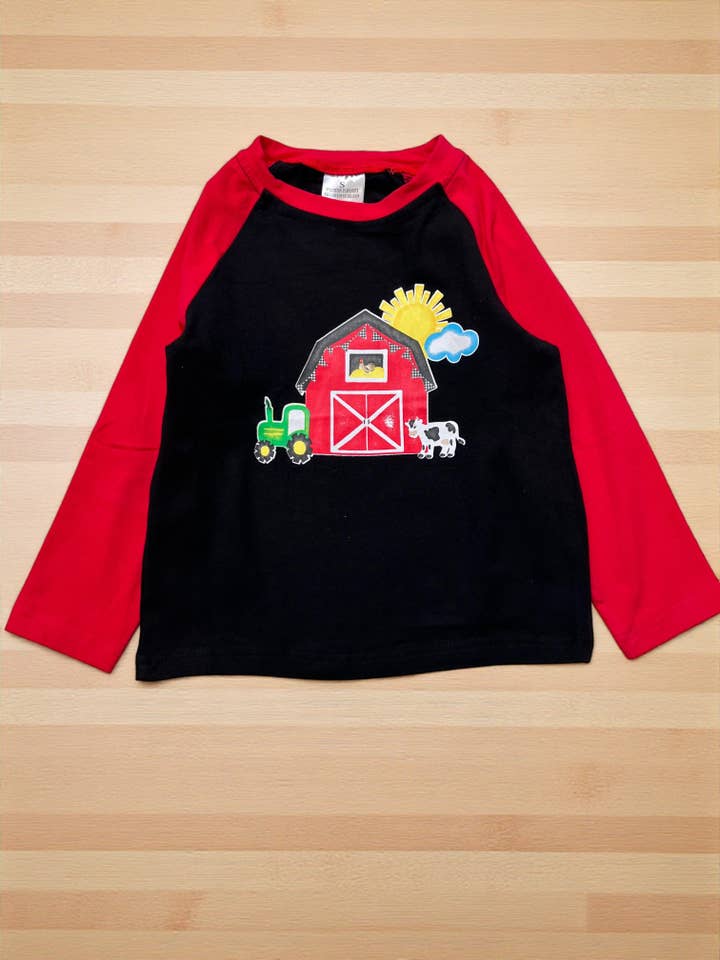 Kids Charm Online - Wholesale Screen Printed T-Shirt - Kids - FARM PRINTED BOYS SHIRT. LC-TP-2116332 AMY0