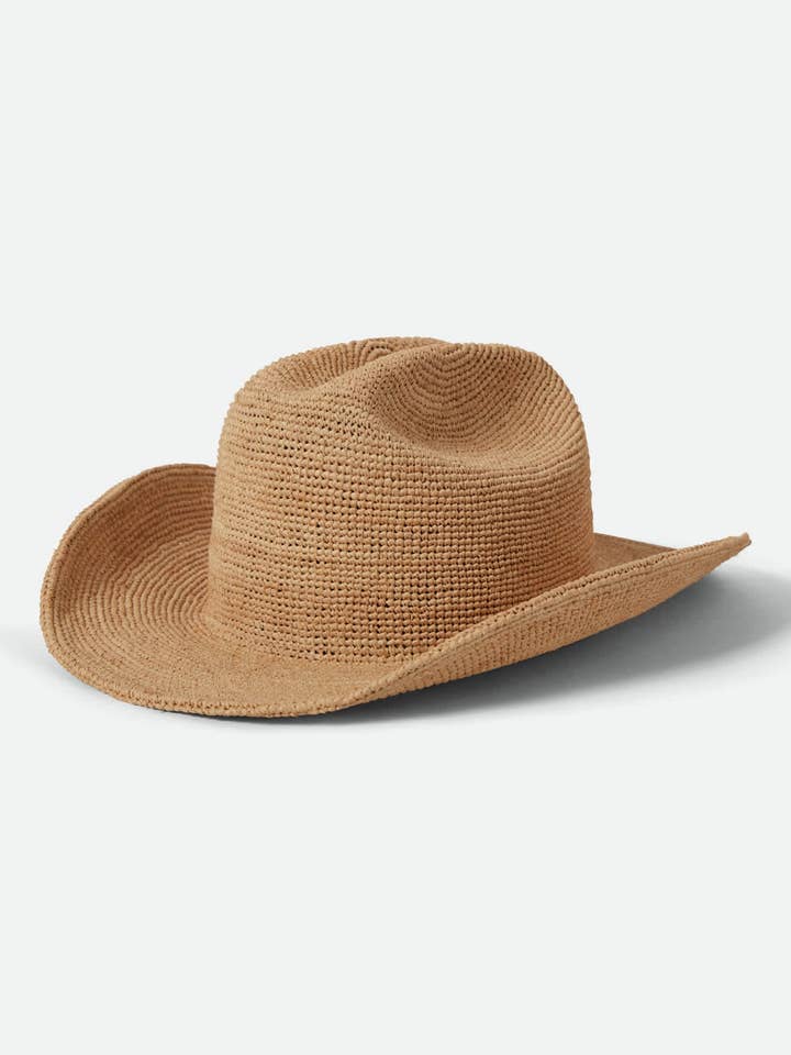 Odessa Straw Packable Cowboy Hat - Tan for wholesale by Brixton