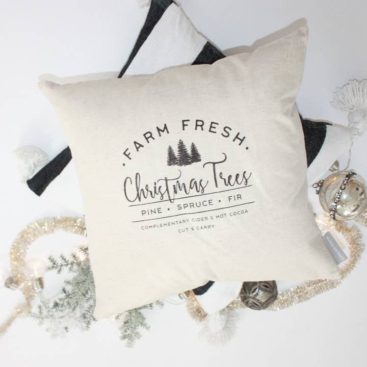 Farm Fresh Christmas Trees Pillow Cover for wholesale by Design District Co