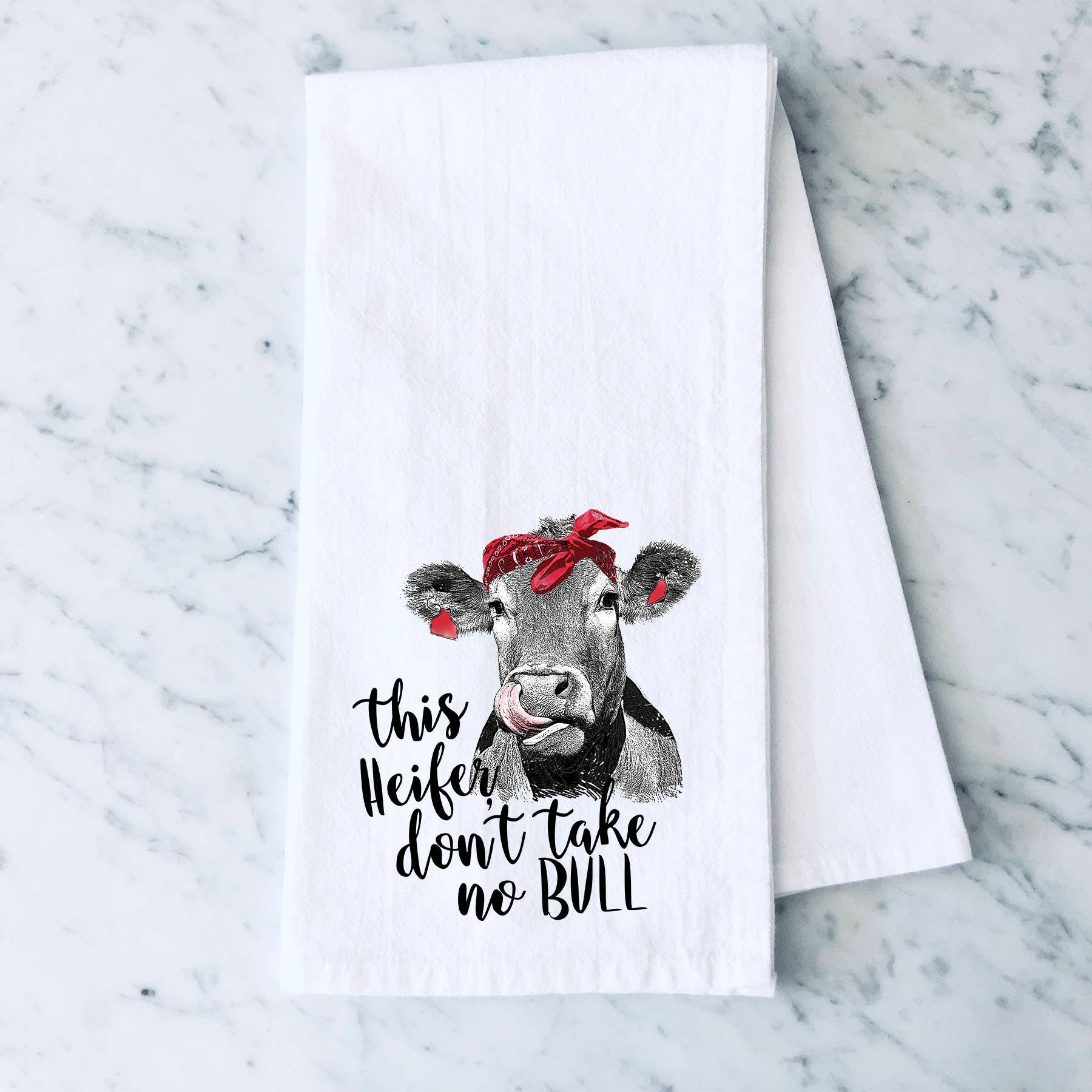 Dasha Alexander - Wholesale Tea Towel - This Heifer Dont Take No Bull Flour Sack Towel0
