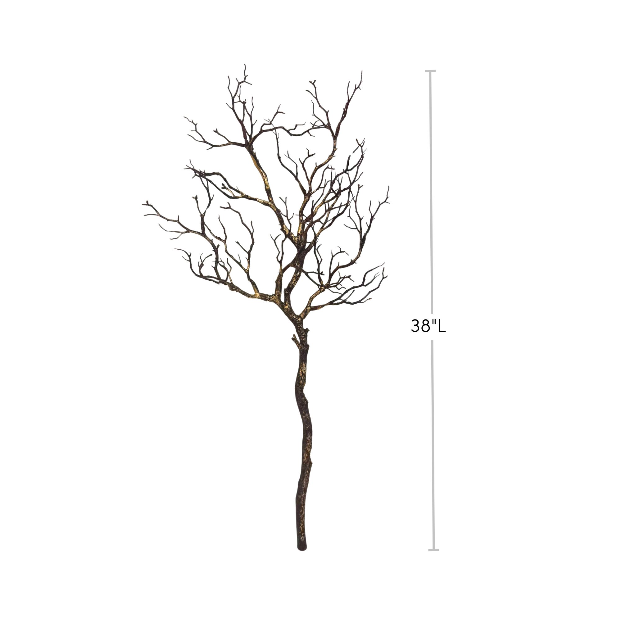 Jacobson - Wholesale Artificial Plant - 38"L Faux Manzanita Branch - Brown & Gold2