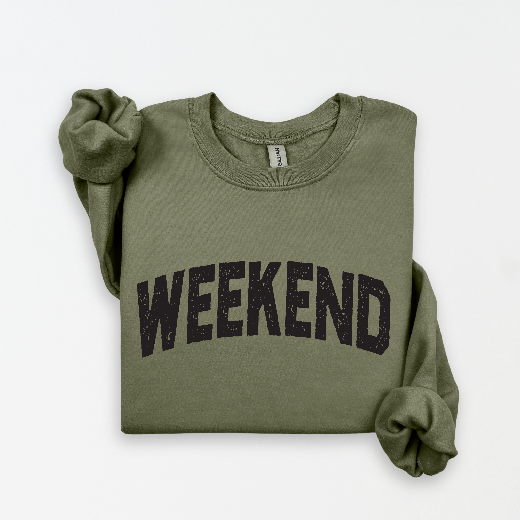 Three Girls Shop - Wholesale Graphic Sweatshirt - Women's - WEEKEND Fleece Graphic Sweatshirt  11
