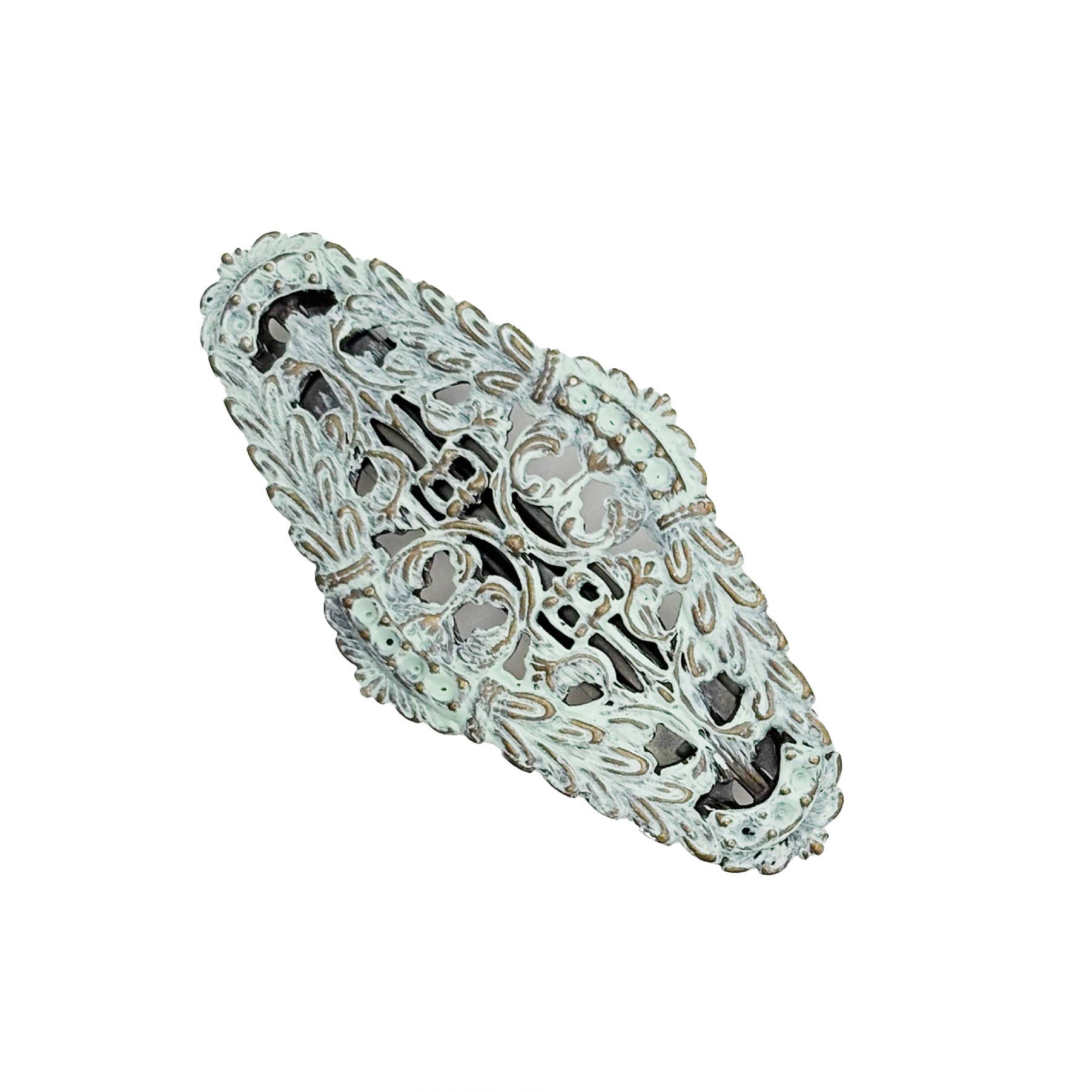 Gleeful Peacock - Wholesale Barrette - Women's - Athena Filigree Hand-Painted Barrette - Vintage Boho Style1