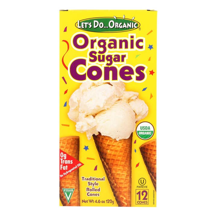 Let's Do Organics Ice Cream Cones - Sugar - Case Of 12 - 4.6 Oz. for wholesale by Ware Spark