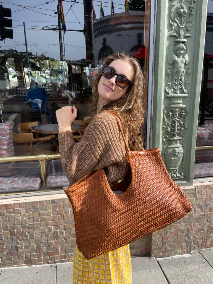 Narmada Tan Bag for wholesale by Happy French Gang