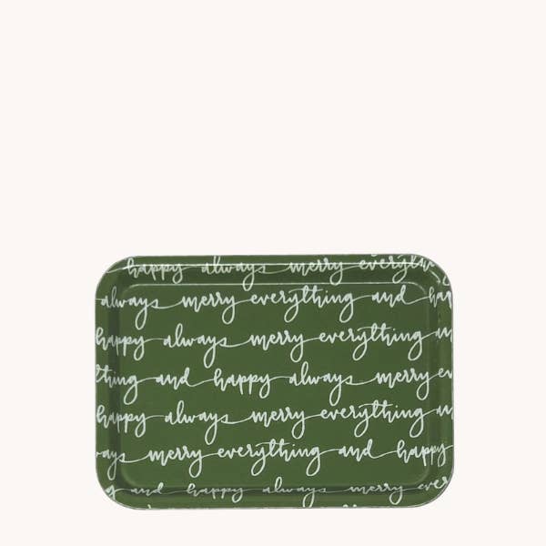 Decorative Gathering Tray, Holiday / Christmas Merry & Happy for wholesale by Finding Home Farms