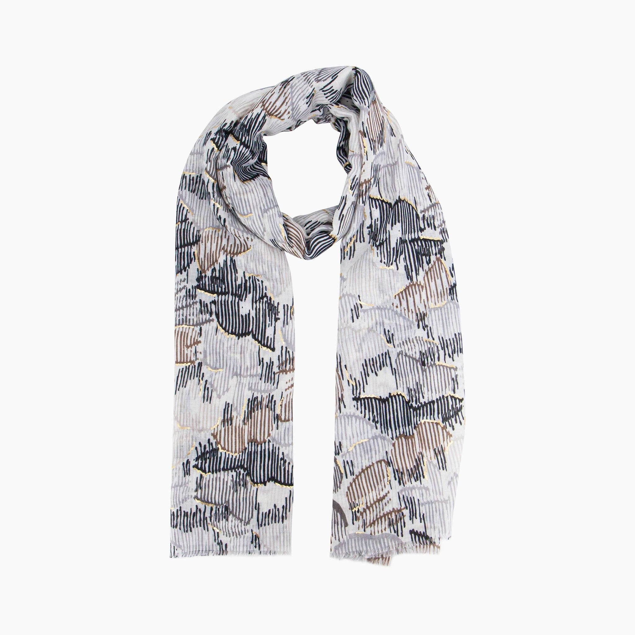 Sarta Accessories - Vendita all'ingrosso Sciarpa - Donna - Sciarpa Leggera Etta - Nero, Stampa Astratta0