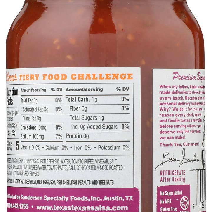 Everyday Supply Co - Wholesale Salsa - TEXAS TEXAS SALSA TACO TRUCK STYLE - Case of 61