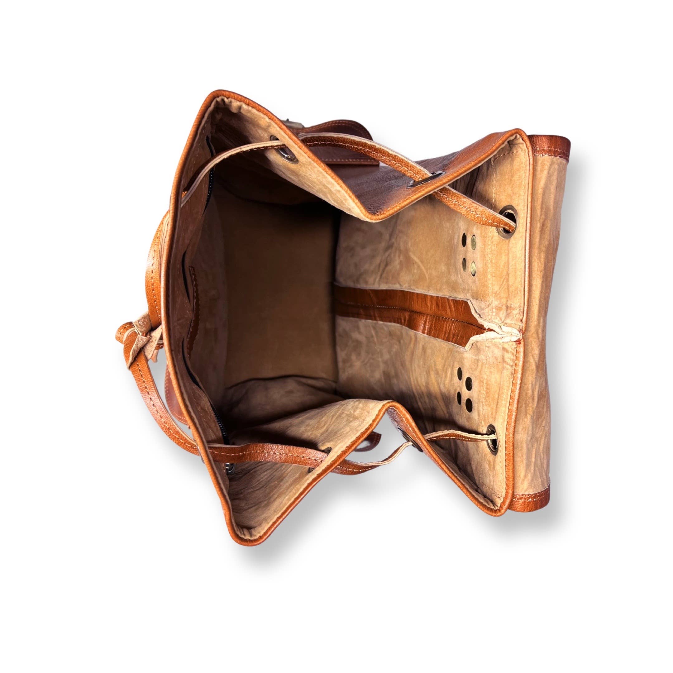 Louisa lee - Vente Sac à dos – femme - sac a dos cuir 3 poche 40cm ll031 Cognac2