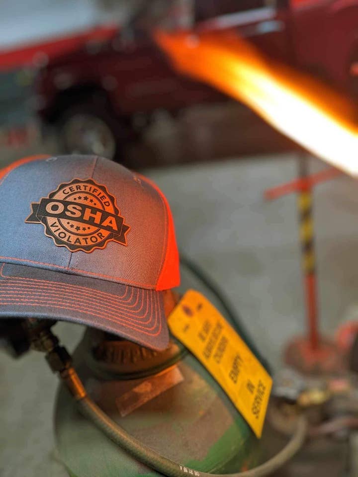 Certified Osha Violator Trucker Hat for wholesale by BUBBLEHEAD INK