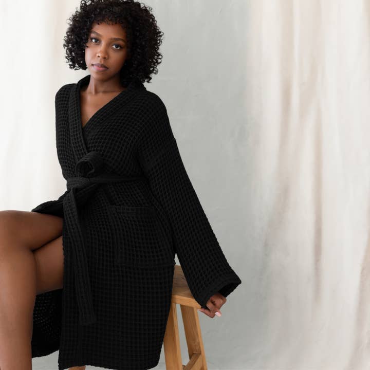 Vivamaison - Wholesale Robe - Unisex - Luxurious Waffle Kimono Bathrobe, 100% Cotton, Unisex Style63