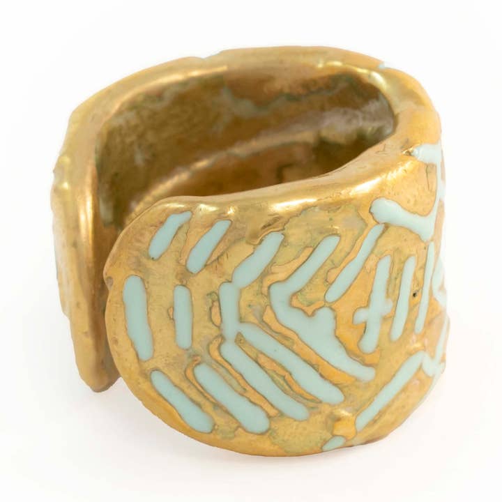 Messingkorb in Cyan für den Großhandel von Rebecca Nadler Designs