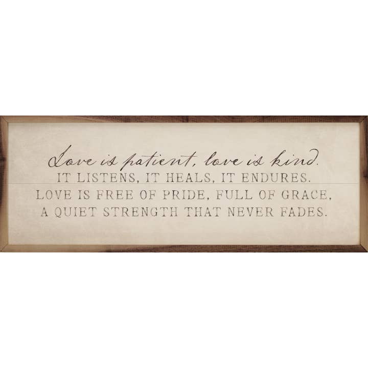 Love Is Patient Antique for wholesale by Kendrick Home