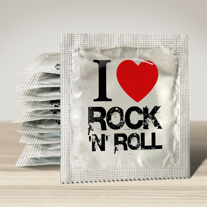 CALLVIN EU - Wholesale Gag Gift/Novelty Gift - Condom : Préservatif: I Love Rock N Roll
