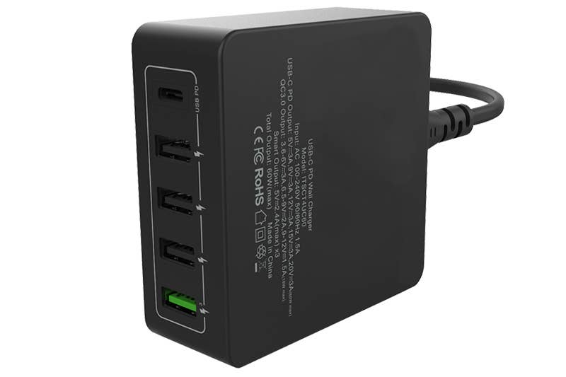 ITEK - Wholesale Portable Charger - 60W Desktop Charger, 13.2A (2X3A, 3X2.4A)0