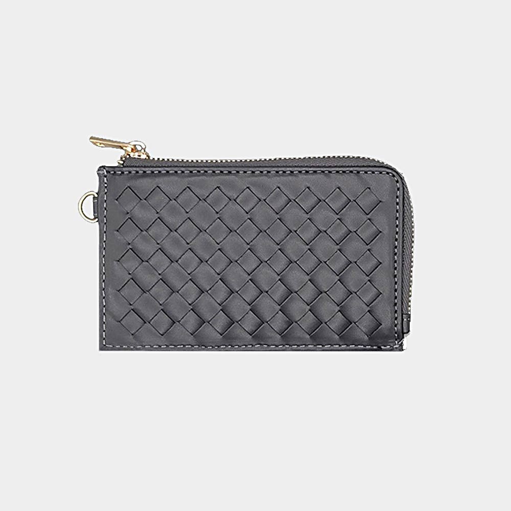 Sensibling Corp. - Wholesale Wristlet - Faux Leather Basket Weave Flat Card Holder Wallet Wristlet8