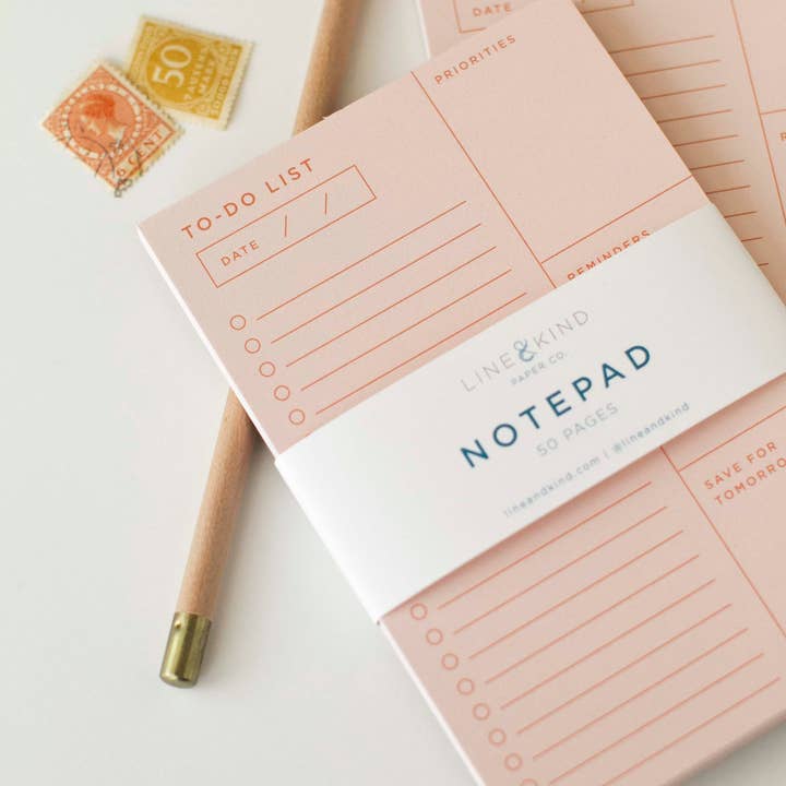 Line & Kind Paper Co. - Wholesale Notepad - To-Do List Notepad5