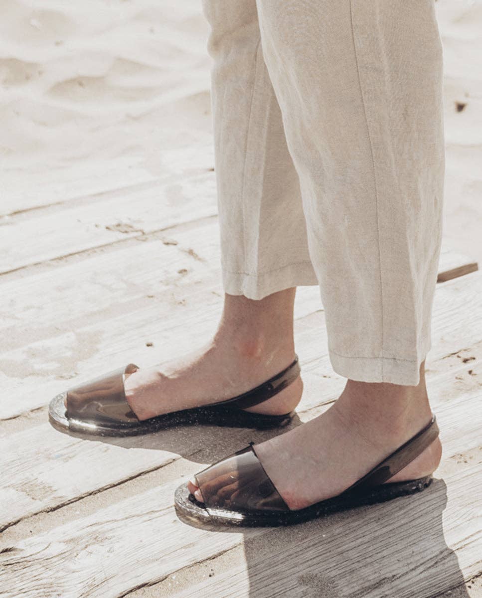 POPA - Wholesale Sandals - Women's - Menorquina Flat Sandal Transparent Smoke1