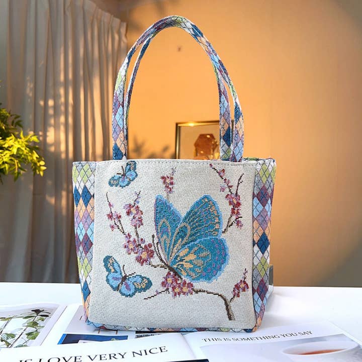 Funkyrel® Atzbranding Limited - Wholesale Tote bag – Women's - Cosbai - Geometric Lace Botanical & Animal Canvas Tote