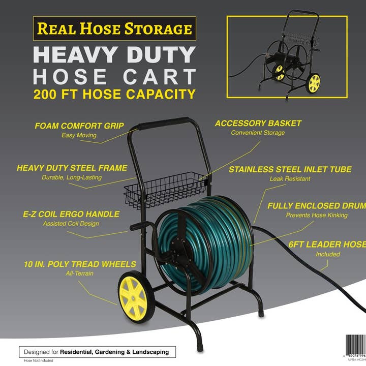 2-Wheel Heavy Duty Hose Cart - 200ft Capacity for wholesale by InSideOut