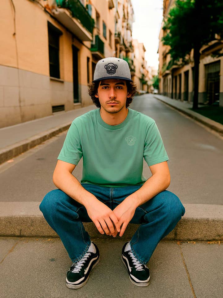 Puro Loco Broderet T-shirt fra Loco Monky Grøn for engroshandel hos LOCO MONKY