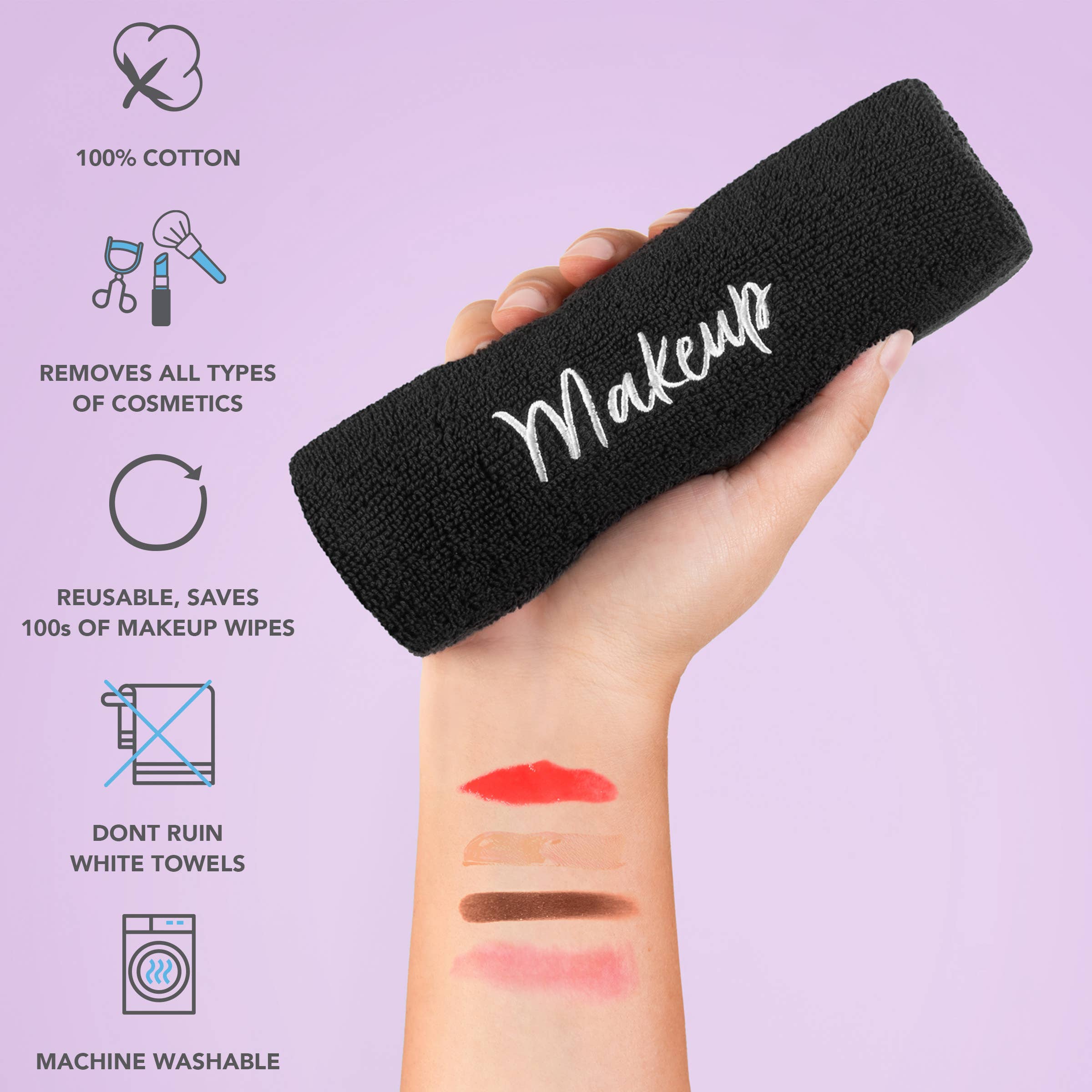 Arkwright Home - Wholesale Makeup Remover - Host & Home Cotton Makeup Removal Towel (6 Pack) Embroidered2