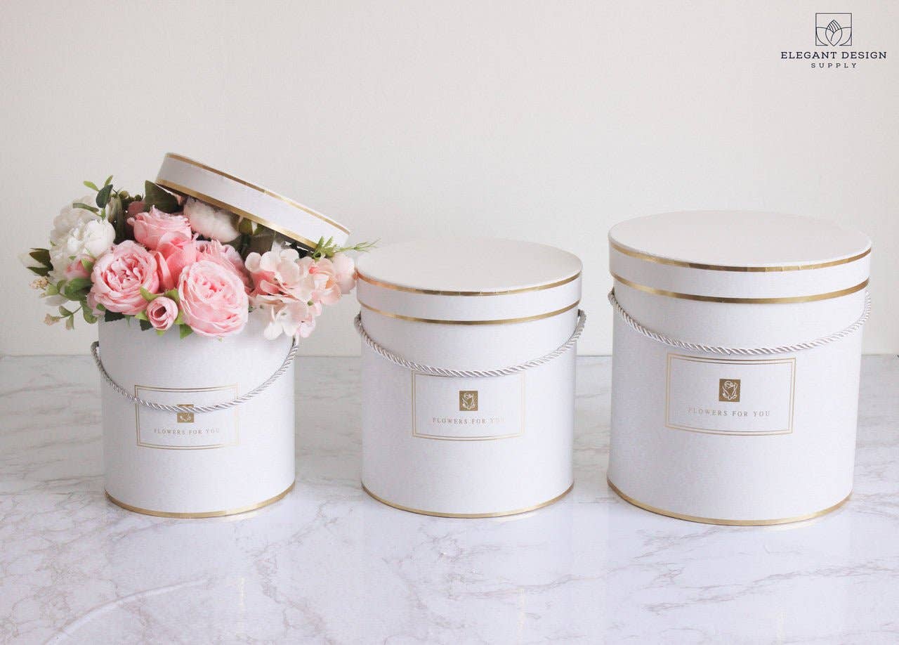 Elegant Design Supply – wholesale Presentbox – Rund blomsterbox i hattmodell «Flowers for You»20