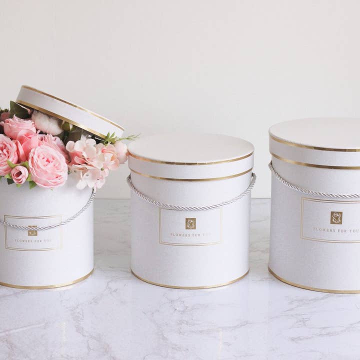 Elegant Design Supply – wholesale Presentbox – Rund blomsterbox i hattmodell «Flowers for You»20