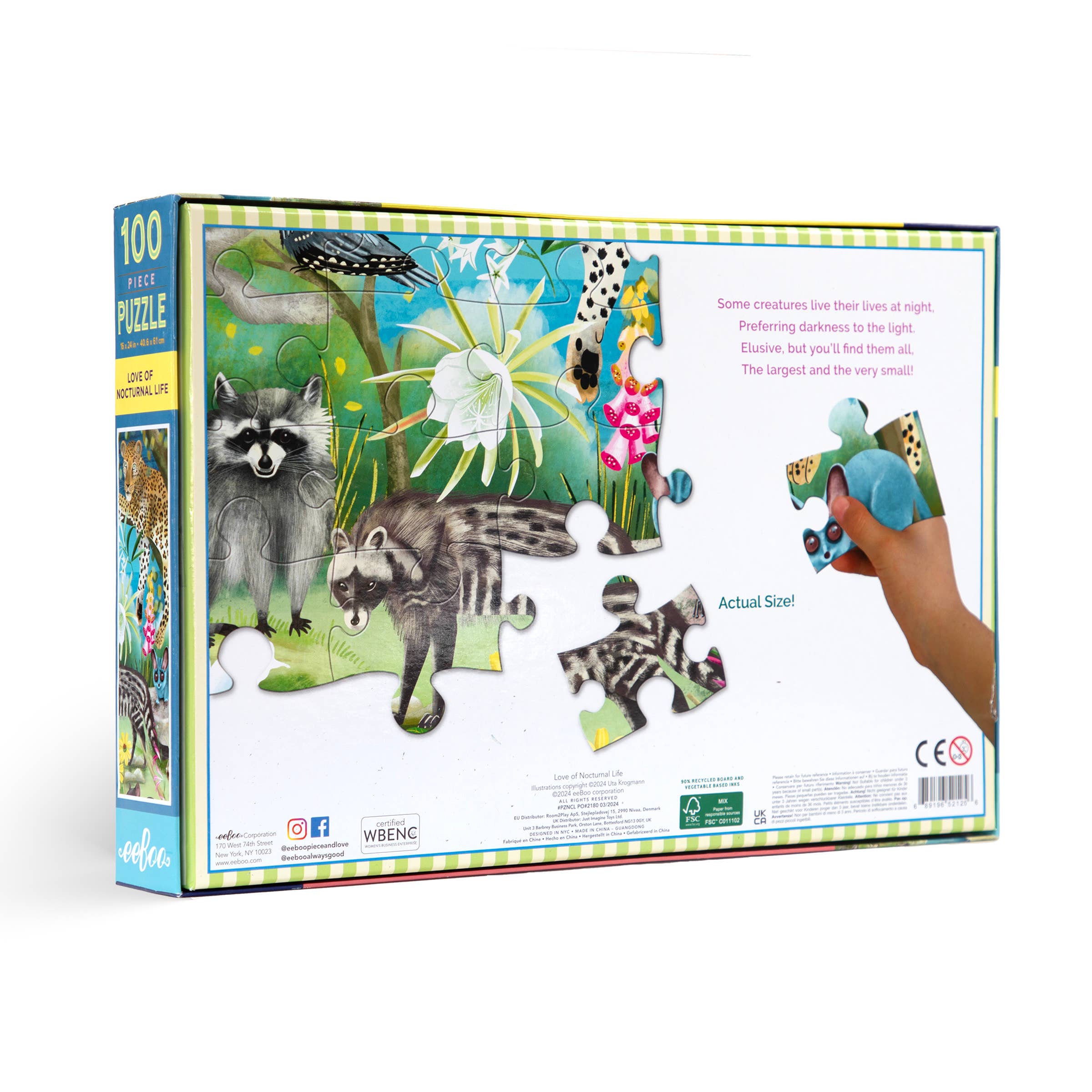 eeBoo - Vente Puzzle – adulte - Puzzle de 100 pièces L'amour de la vie nocturne1