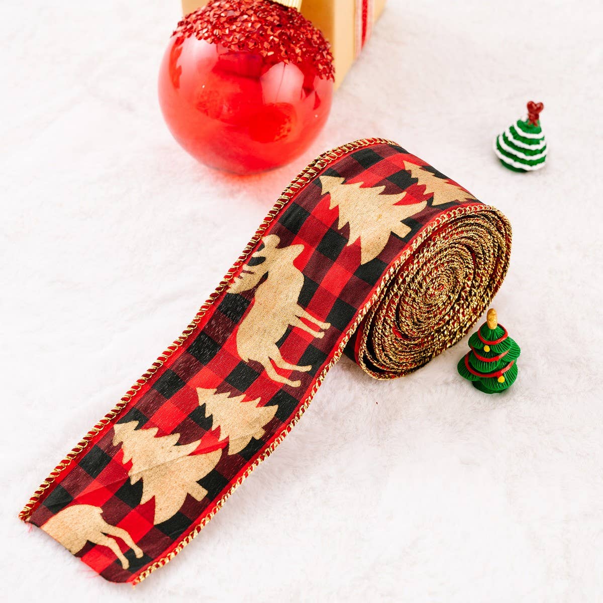 NINEXIS - Wholesale Ribbon - Gift Wrapping - CWMM10228_CARTOON CHRISTMAS BURLAP RIBBON CREATIVE TREE DECO6