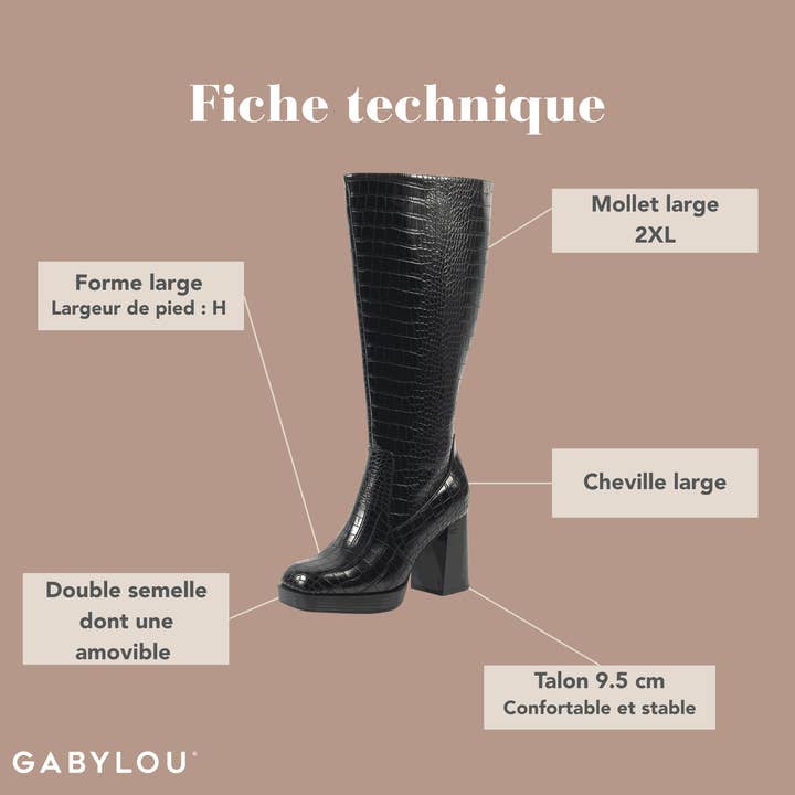 Gabylou - Wholesale Boots - Women's - 2XL Boots for Wide Calves - Model Melissa26