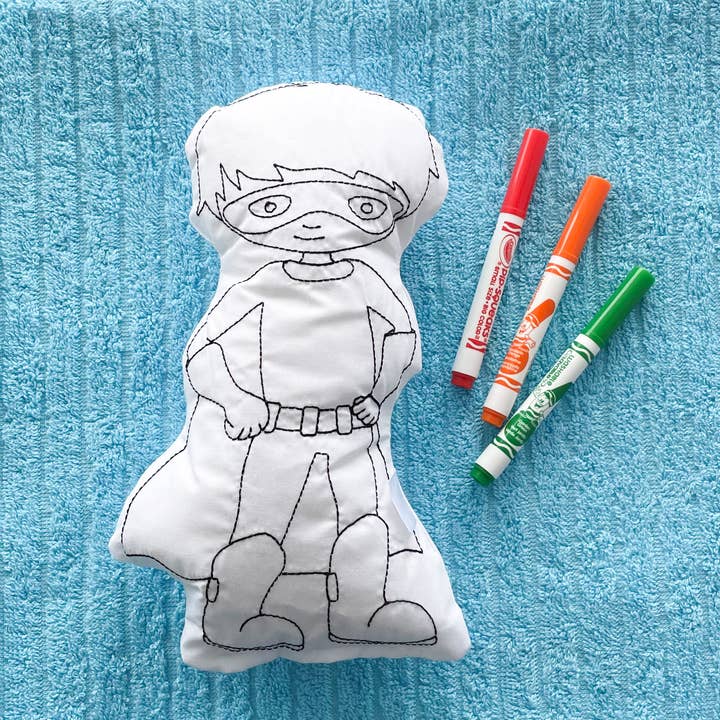 Tiny Owls Gift Co. - Wholesale Doll - Kids - Kids Superhero Color Me Doll Kit (Straight Haired Boy)2