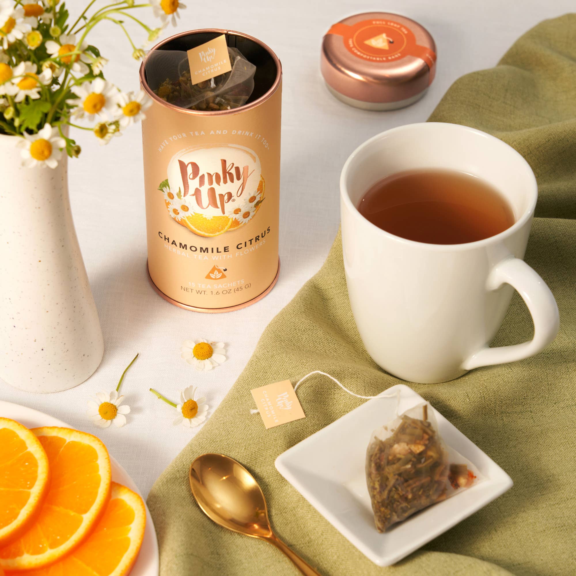 Pinky Up - Wholesale Tea Bags - Chamomile Citrus Herbal Tea 15 Sachets2
