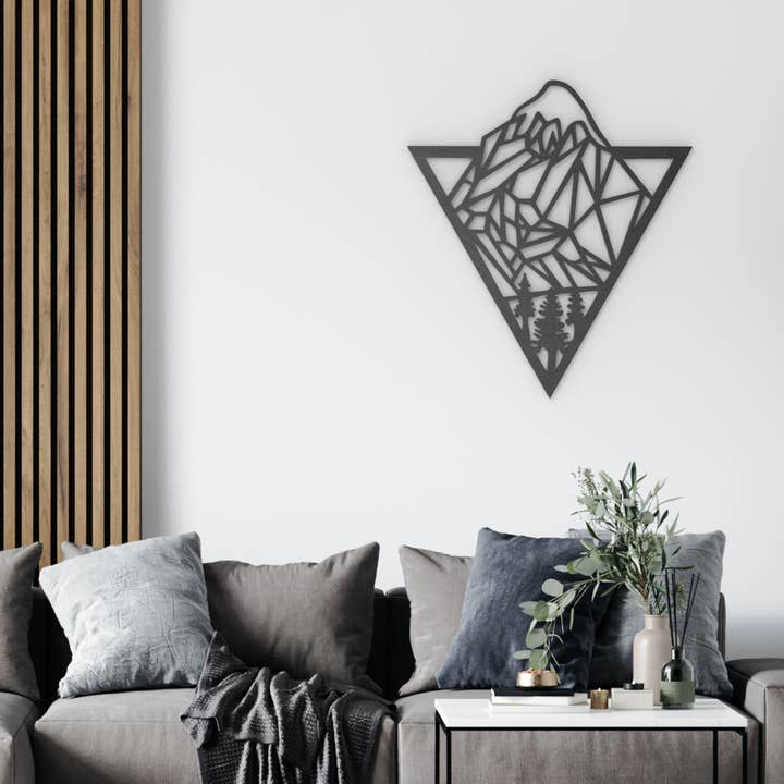 PeroWorx Designs - Wholesale Wall Accent - Mountain Geometric Wood Wall Art, Home Décor, Wall Decor2