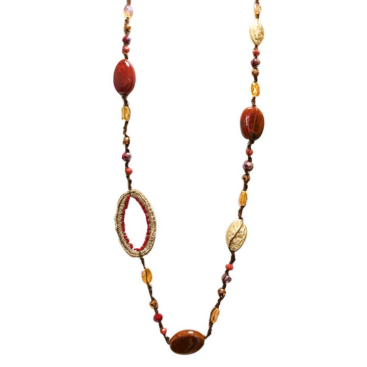 AMORINO SRL - Wholesale Beaded/Pearl Necklace - LONG ADJUSTABLE STRING BEADED NECKLACE - HZM24144A2772